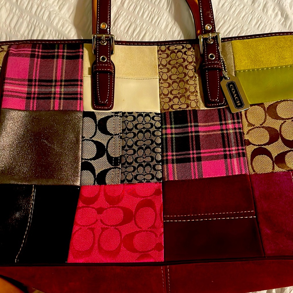 Lightly used Leather patchwork Coach purse